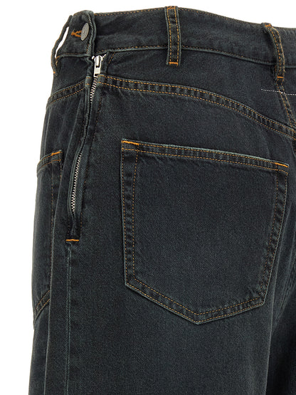 MM6 Maison Margiela Blaue Baumwoll-Jeans mit ausgestelltem Bein