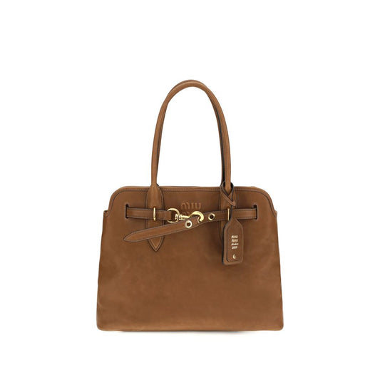 Miu Miu Braune Kalbsleder Bos Taurus Schultertasche