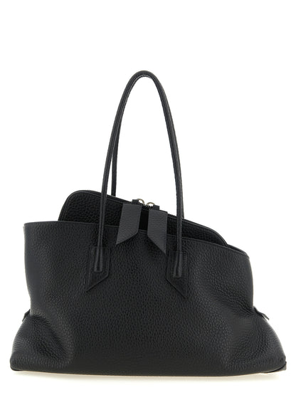 The Attico Schwarze Schultertasche aus Rindsleder
