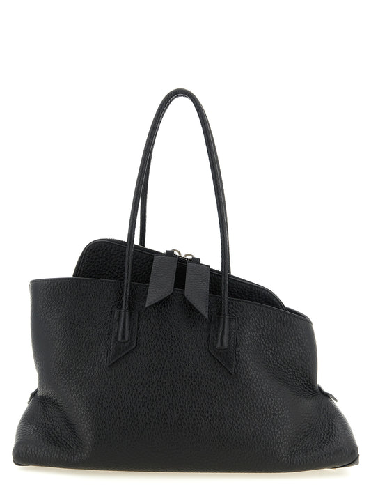 The Attico Schwarze Schultertasche aus Rindsleder