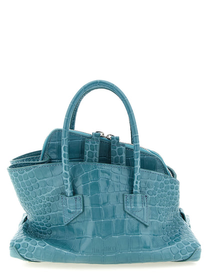 The Attico Handtasche aus blauem Rindsleder