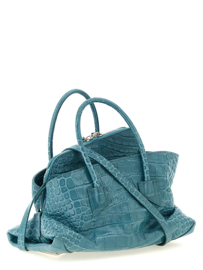 The Attico Handtasche aus blauem Rindsleder