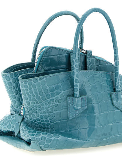 The Attico Handtasche aus blauem Rindsleder