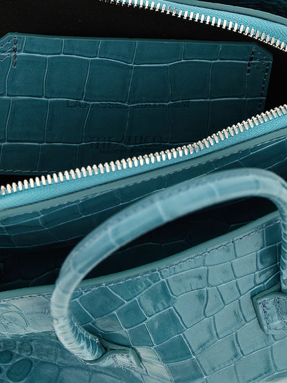 The Attico Handtasche aus blauem Rindsleder