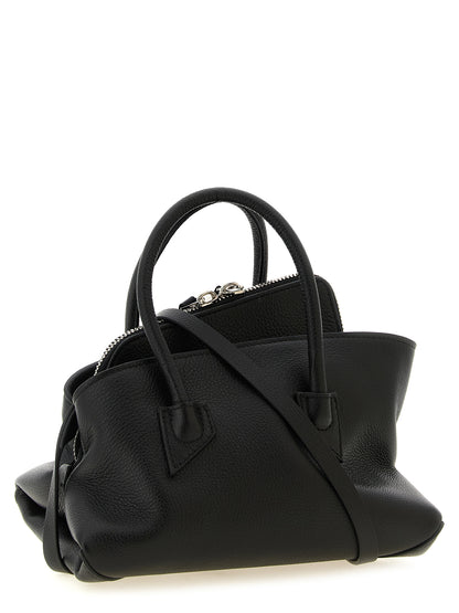 The Attico Handtasche aus schwarzem Rindsleder