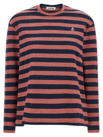 Jil Sander Mehrfarbiges Baumwoll-Langarm-T-Shirt