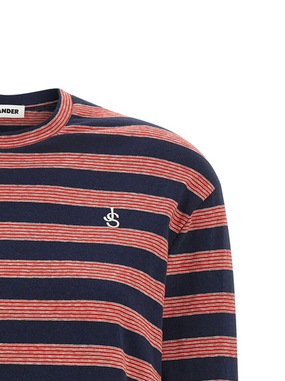 Jil Sander Mehrfarbiges Baumwoll-Langarm-T-Shirt