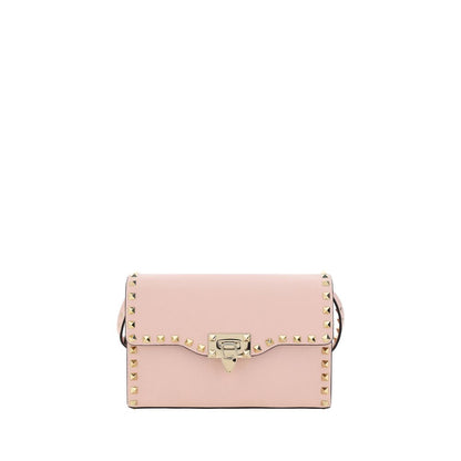Valentino Garavani Schultertasche aus rosa Kalbsleder Bos Taurus