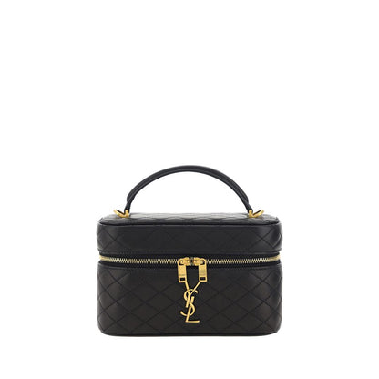 Saint Laurent Schwarze Lammleder Schultertasche Ovis Aries Aries