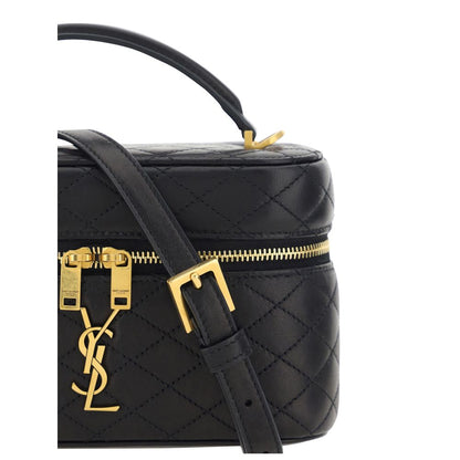 Saint Laurent Schwarze Lammleder Schultertasche Ovis Aries Aries
