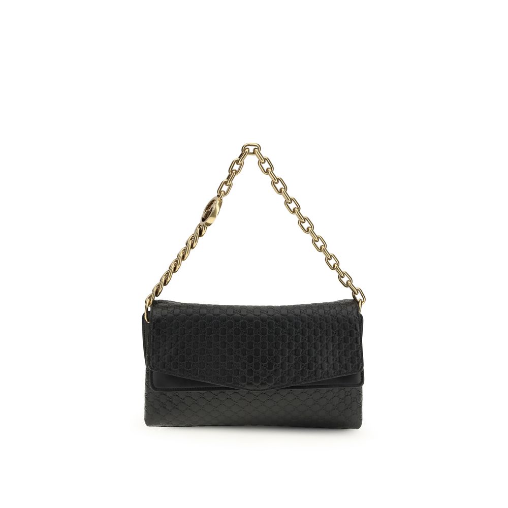 Gucci Schwarze Bos Taurus Kalbsleder Schultertasche