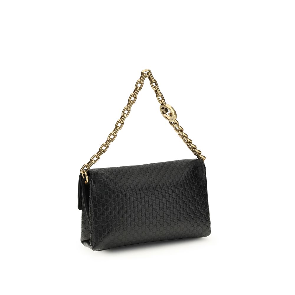 Gucci Schwarze Bos Taurus Kalbsleder Schultertasche