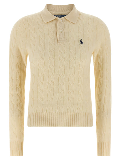 Polo Ralph Lauren Weißes Woll-Poloshirt