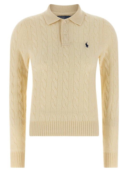 Polo Ralph Lauren Weißes Woll-Poloshirt