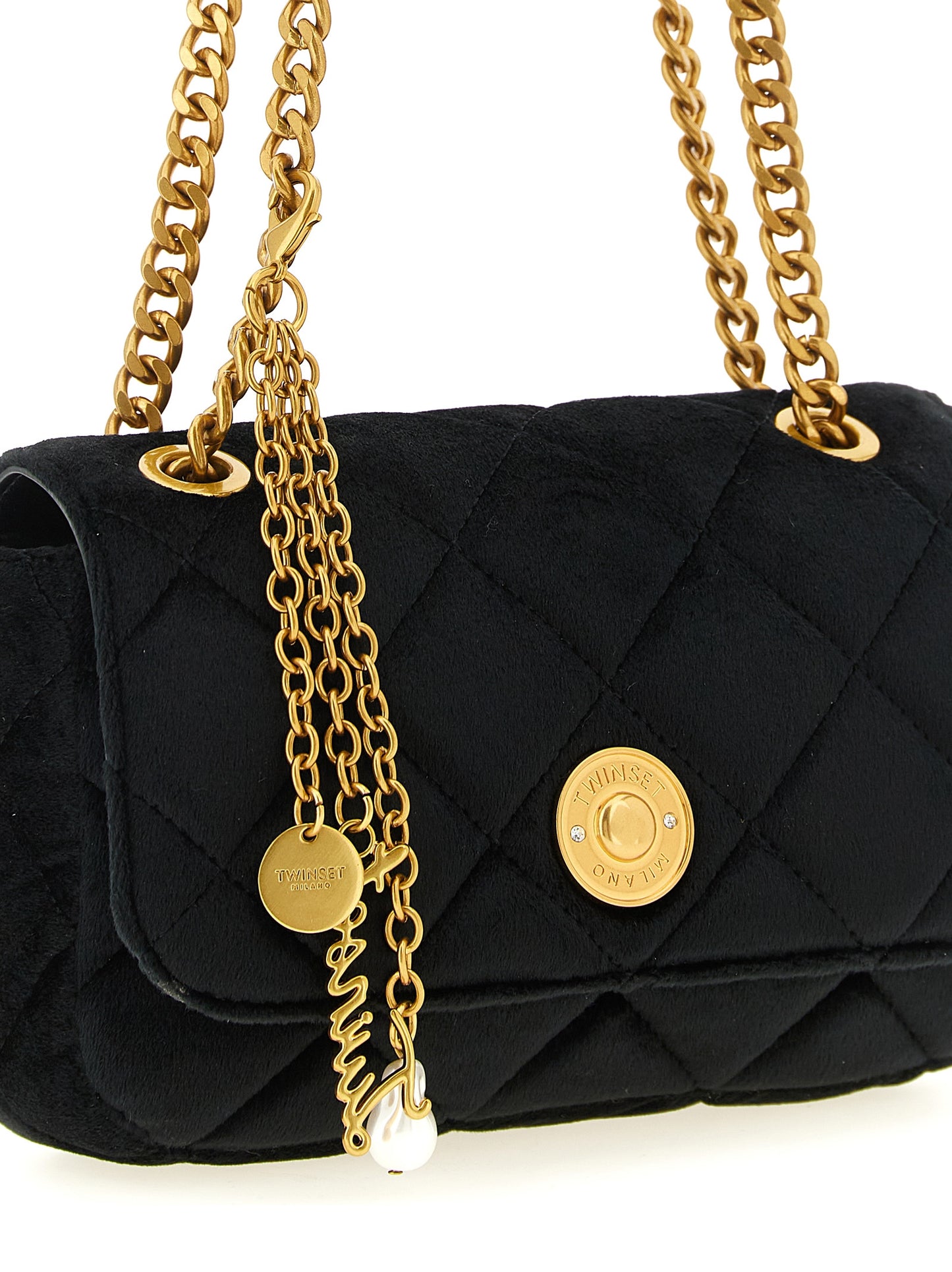 Twinset Schwarze Crossbody-Tasche aus Polyester
