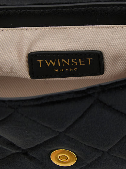 Twinset Schwarze Crossbody-Tasche aus Polyester