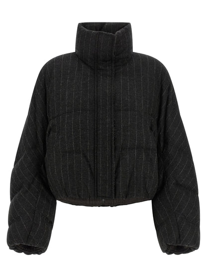 Brunello Cucinelli Grauer Virgin Wool Maxikleid