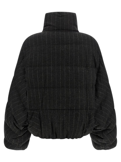 Brunello Cucinelli Grauer Virgin Wool Maxikleid