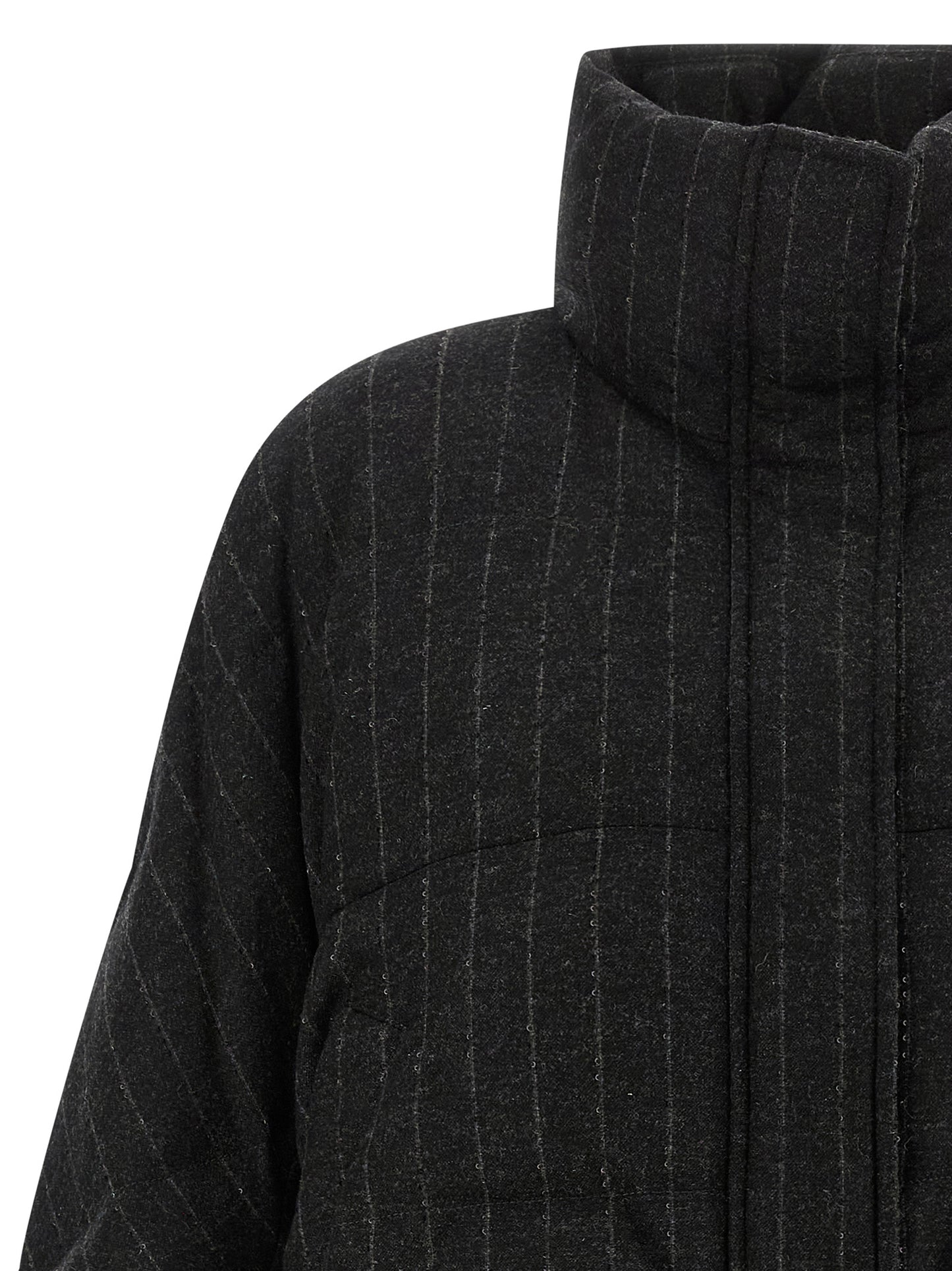 Brunello Cucinelli Grauer Virgin Wool Maxikleid