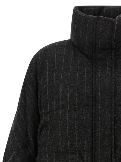 Brunello Cucinelli Grauer Virgin Wool Maxikleid