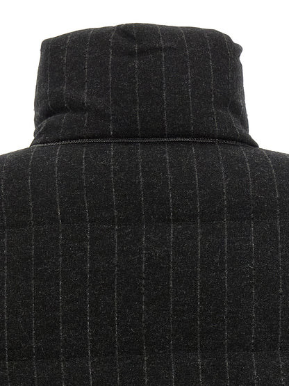 Brunello Cucinelli Grauer Virgin Wool Maxikleid