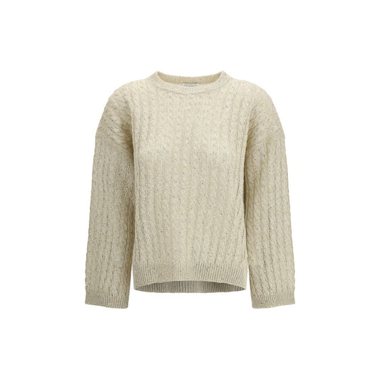 Brunello Cucinelli Beige Leinen Sweatshirt