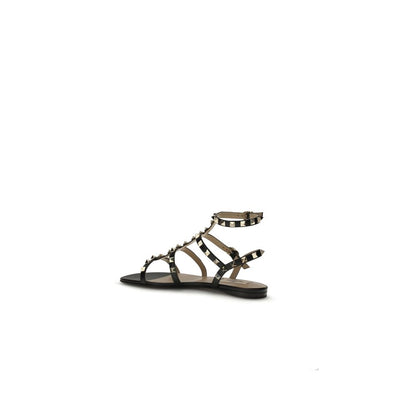 Valentino Garavani Schwarze Bos Taurus Kalbsleder-Sandalen