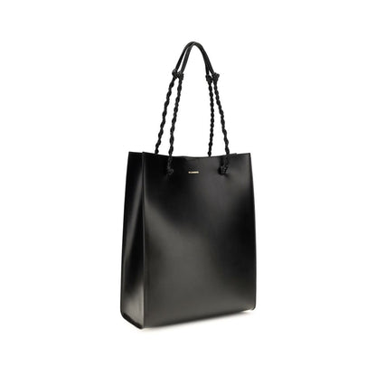 Jil Sander Schwarze Bos Taurus Kalbsleder Schultertasche