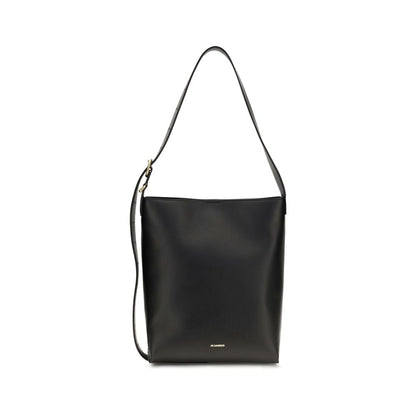 Jil Sander Schwarze Kalbsleder Bos Taurus Handtasche