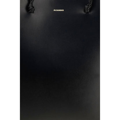 Jil Sander Schwarze Bos Taurus Kalbsleder Schultertasche