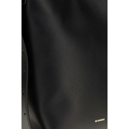 Jil Sander Schwarze Kalbsleder Bos Taurus Handtasche