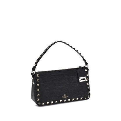 Valentino Garavani Schwarze Bos Taurus Kalbsleder Schultertasche