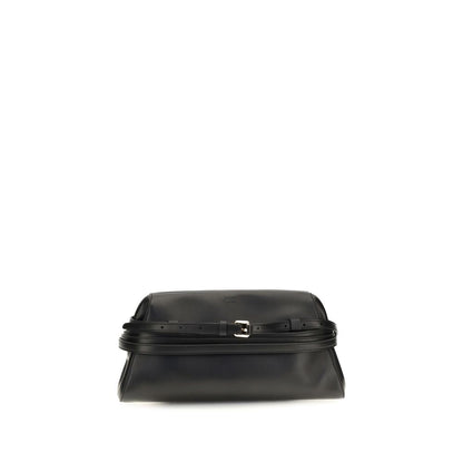 Moschino Schwarze Umhängetasche aus Ziegenleder