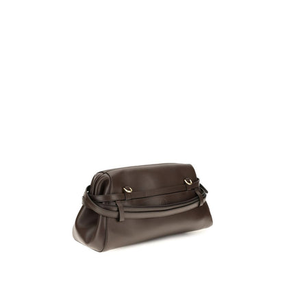 Moschino Braune Ziegenleder-Schultertasche