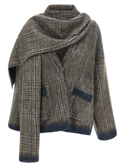 Brunello Cucinelli Grauer Wollcardigan
