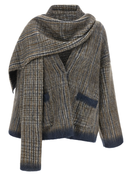 Brunello Cucinelli Grauer Wollcardigan