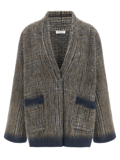 Brunello Cucinelli Grauer Wollcardigan