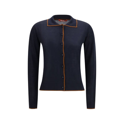 Max Mara Blauer Seiden-Cardigan