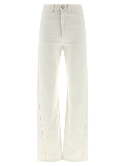 Lemaire Weiße High-Waist-Jeans aus Baumwolle