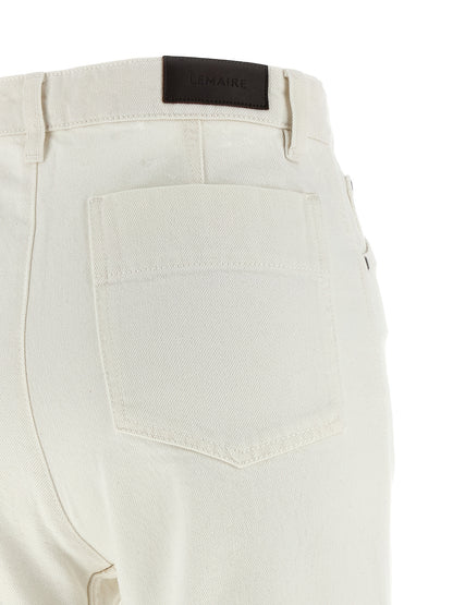 Lemaire Weiße High-Waist-Jeans aus Baumwolle