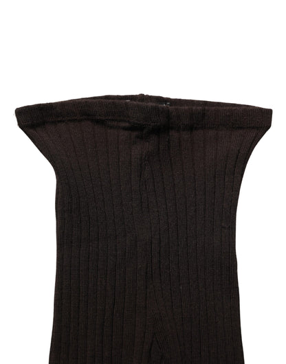 Dolce & Gabbana Schwarze Wollstrumpfhose One Size Socken