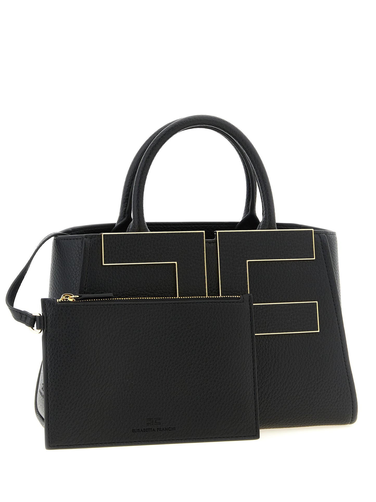 Elisabetta Franchi Schwarze Tote Bag aus Polyester