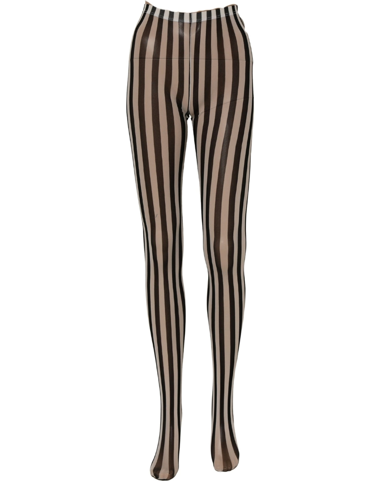 Dolce & Gabbana Schwarz-Weiße Gestreifte Strumpfhose