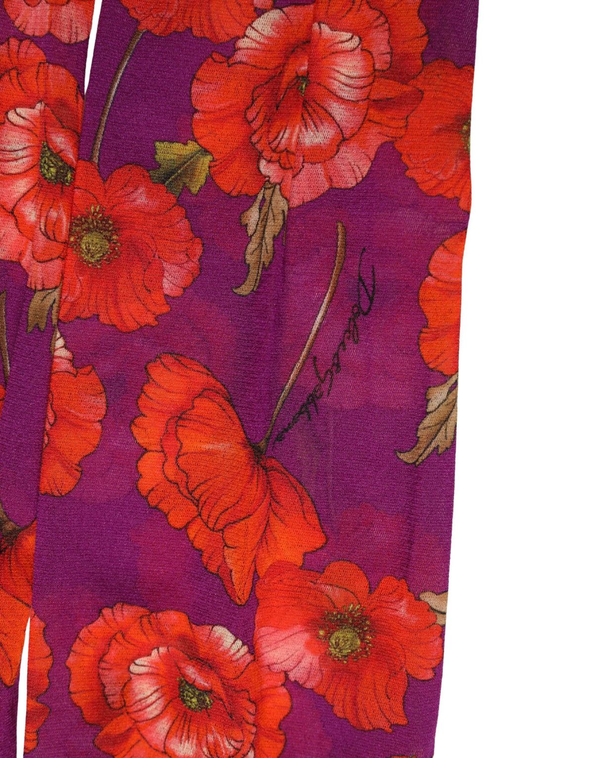 Dolce & Gabbana Lila Florale Strumpfhose aus Nylon