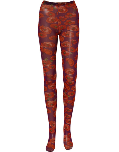 Dolce & Gabbana Lila Florale Strumpfhose aus Nylon