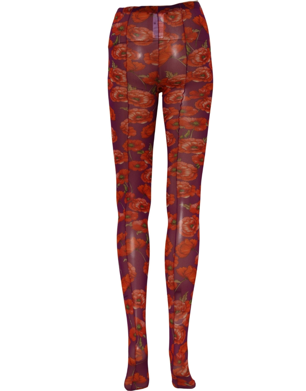 Dolce & Gabbana Lila Florale Strumpfhose aus Nylon