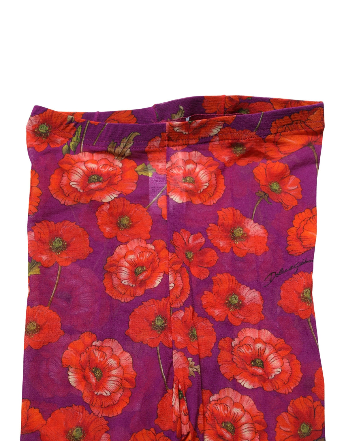 Dolce & Gabbana Lila Florale Strumpfhose aus Nylon