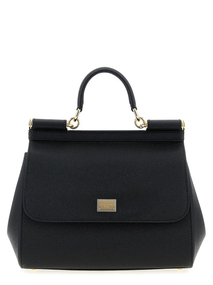 Dolce & Gabbana Schwarze Kalbsleder-Handtasche