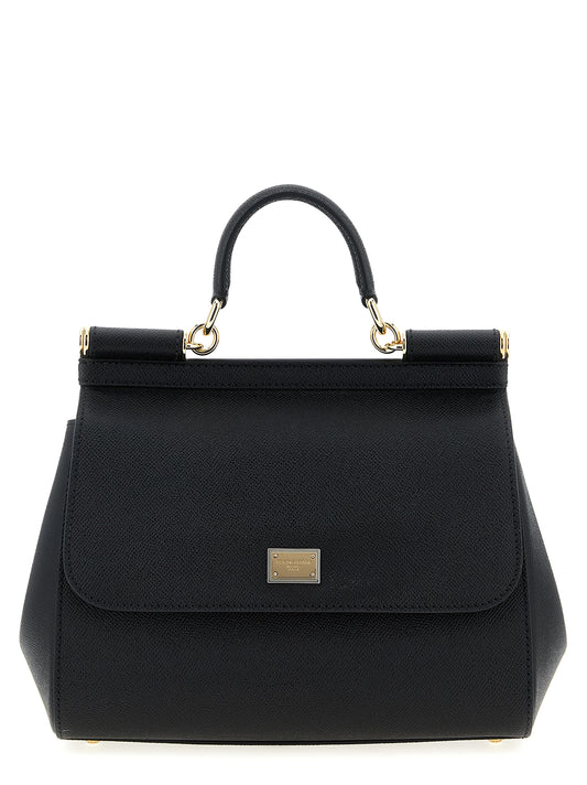 Dolce & Gabbana Schwarze Kalbsleder-Handtasche