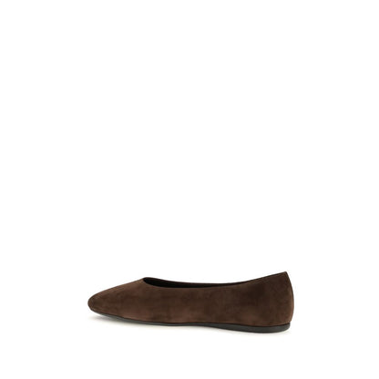 Prada Braune Kalbsleder-Ballerinas Bos Taurus